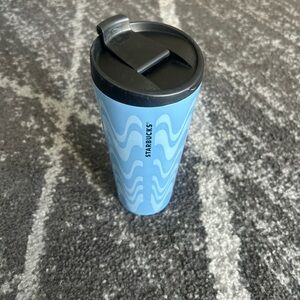 Starbucks Light Blue Tumbler with Black Lid